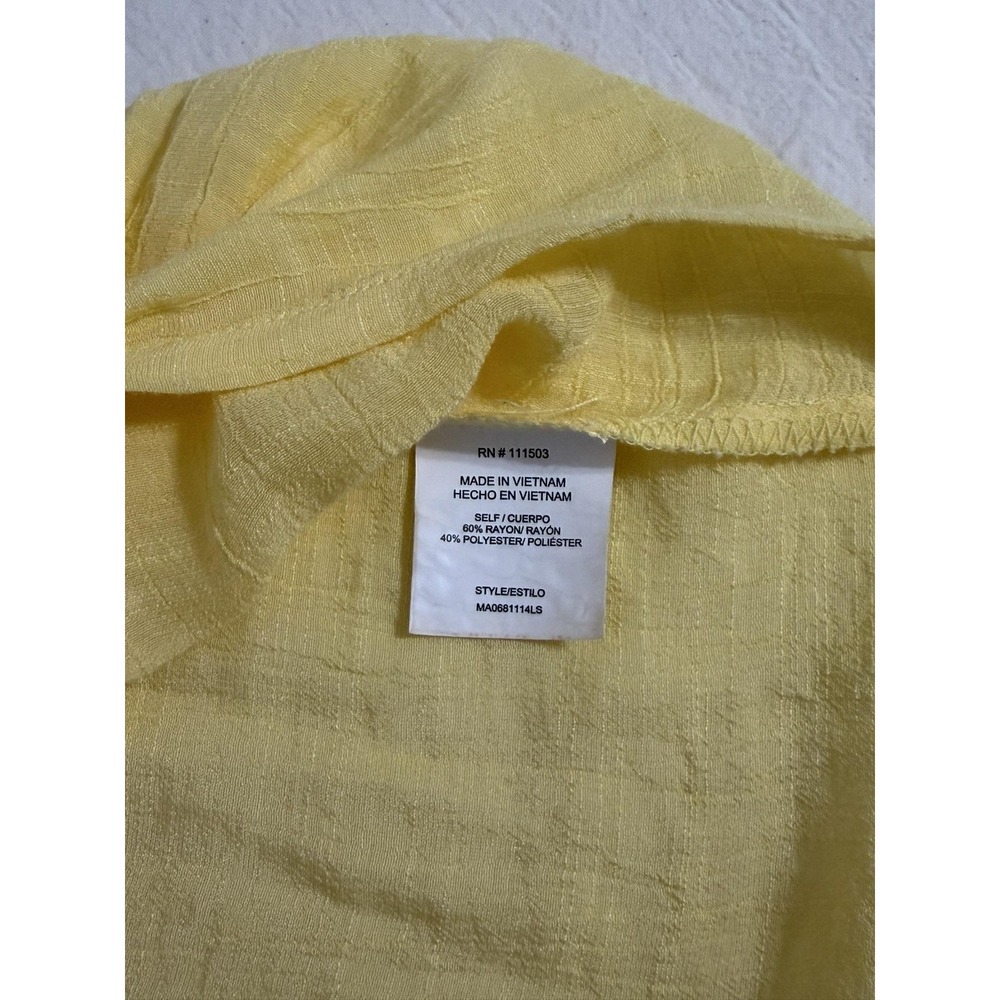Lily Star Womens S Yellow Short Sleeve Sheer Cropped Blouse MA0681114LS - Picture 4 of 12
